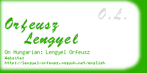 orfeusz lengyel business card